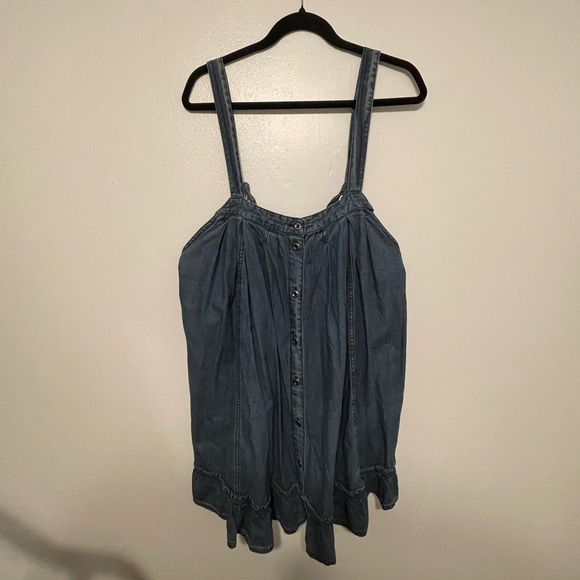 free people wild one denim mini dress, size large - Picture 4 of 9